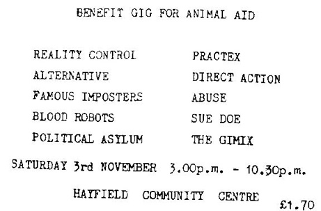 Gimix Animal aid bands list