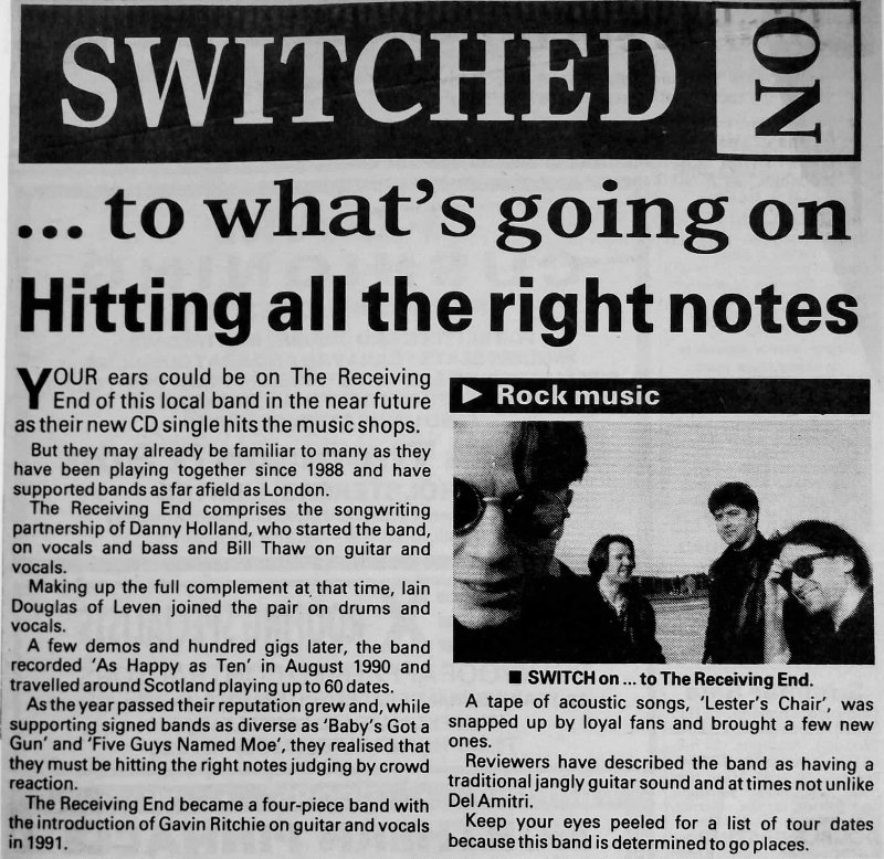 Receving End News Clipping