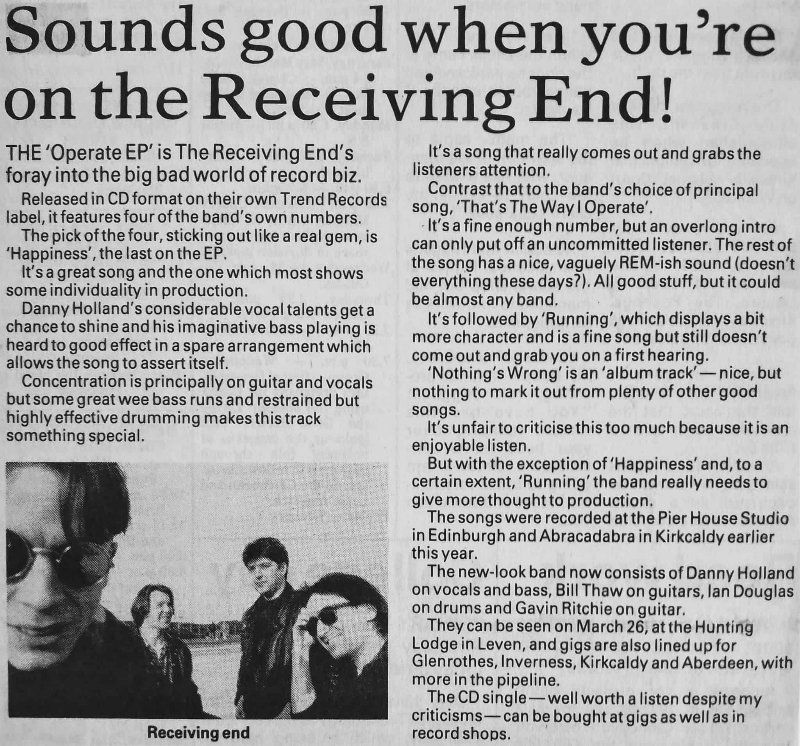 Receving End News Clipping